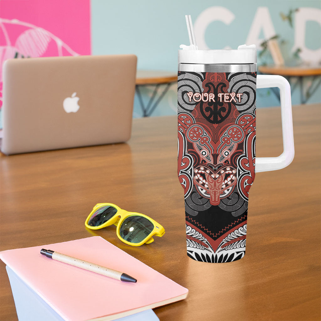 Aotearoa Iwi Rongowhakaata Personalised Tumbler With Handle Maori Kowhaiwhai Pattern