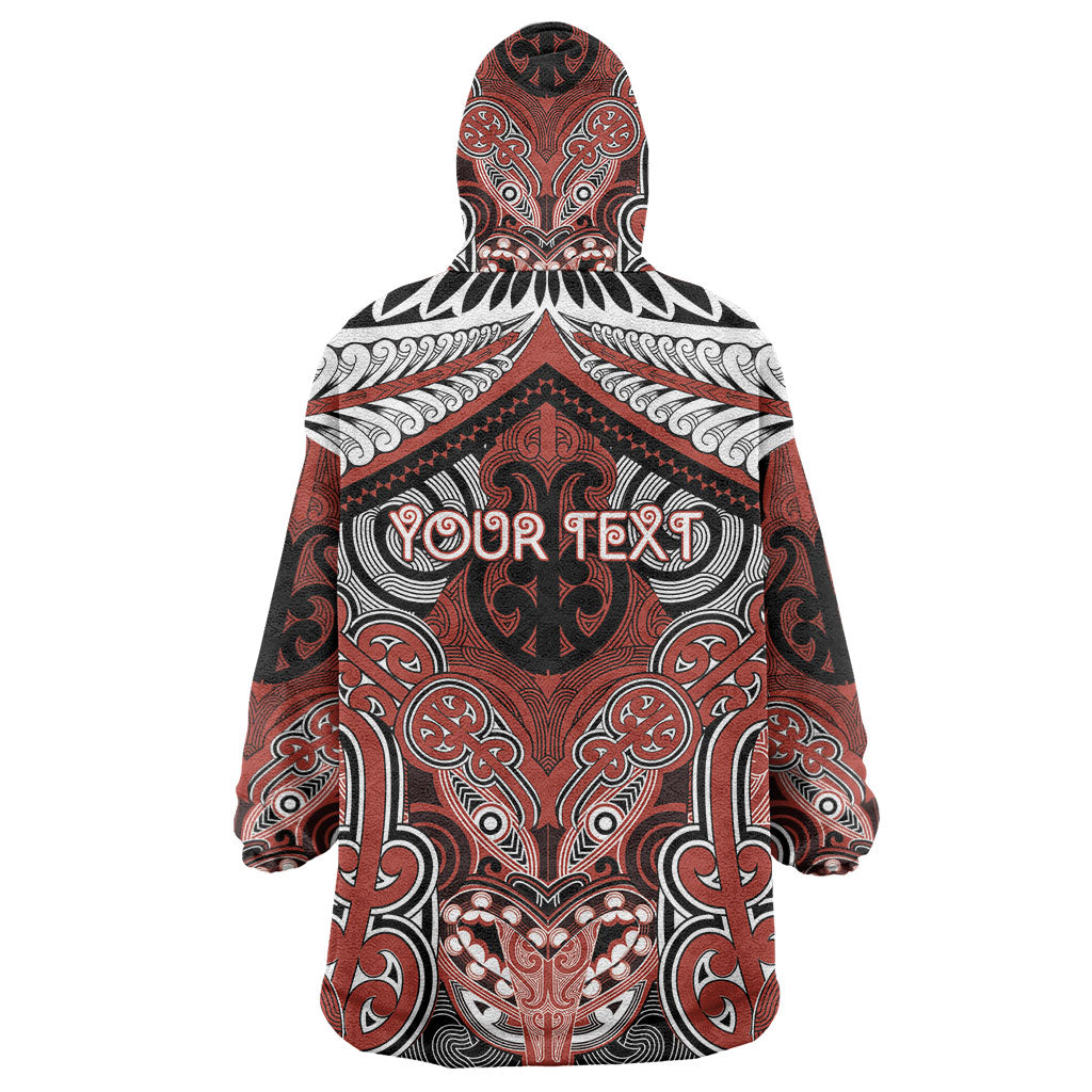 Aotearoa Iwi Rongowhakaata Personalised Wearable Blanket Hoodie Maori Kowhaiwhai Pattern