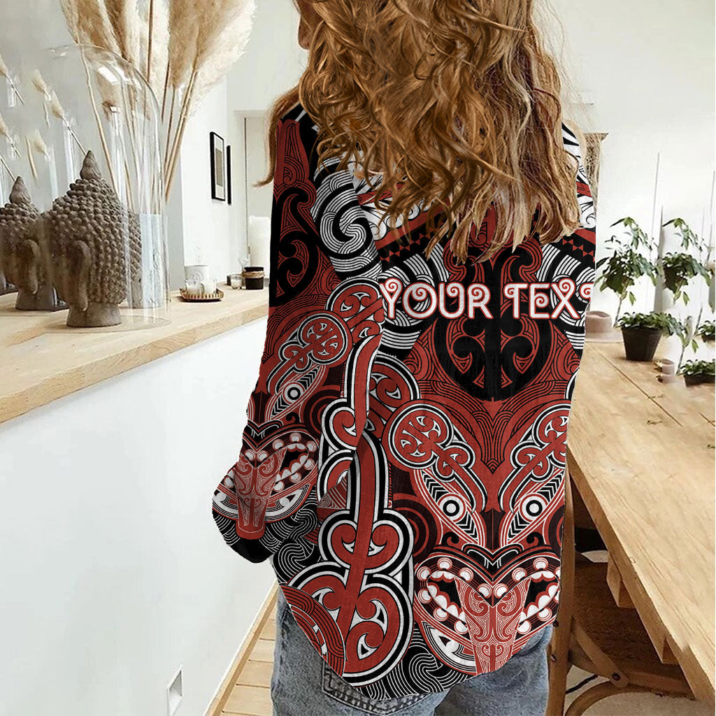 Aotearoa Iwi Rongowhakaata Personalised Women Casual Shirt Maori Kowhaiwhai Pattern