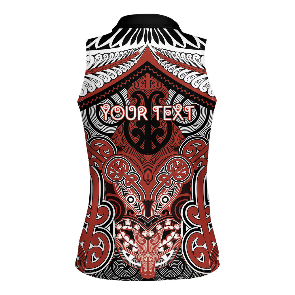 Aotearoa Iwi Rongowhakaata Personalised Women Sleeveless Polo Shirt Maori Kowhaiwhai Pattern