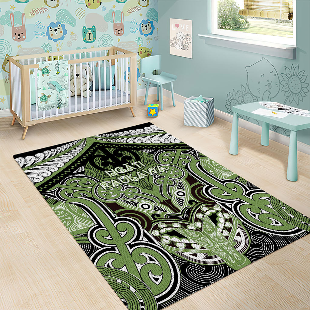 Aotearoa Iwi Ngati Raukawa Area Rug Maori Kowhaiwhai Pattern