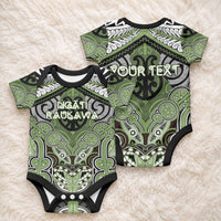 Aotearoa Iwi Ngati Raukawa Personalised Baby Onesie Maori Kowhaiwhai Pattern