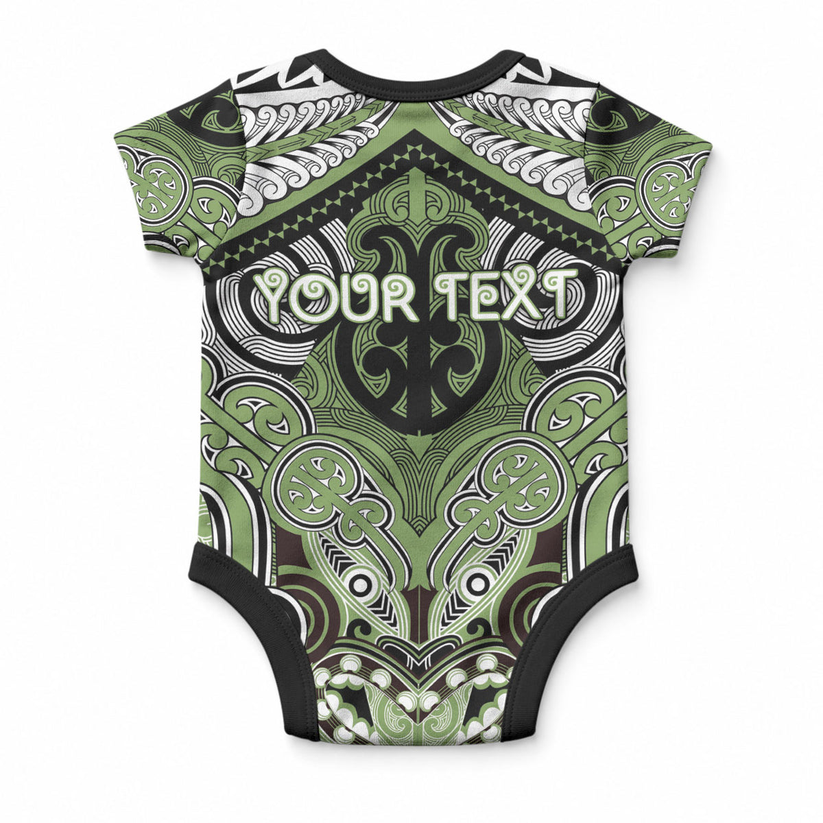 Aotearoa Iwi Ngati Raukawa Personalised Baby Onesie Maori Kowhaiwhai Pattern