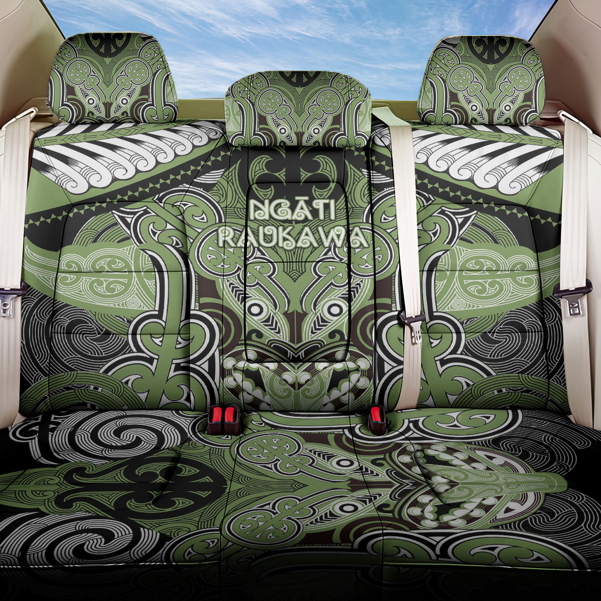 Aotearoa Iwi Ngati Raukawa Back Car Seat Cover Maori Kowhaiwhai Pattern