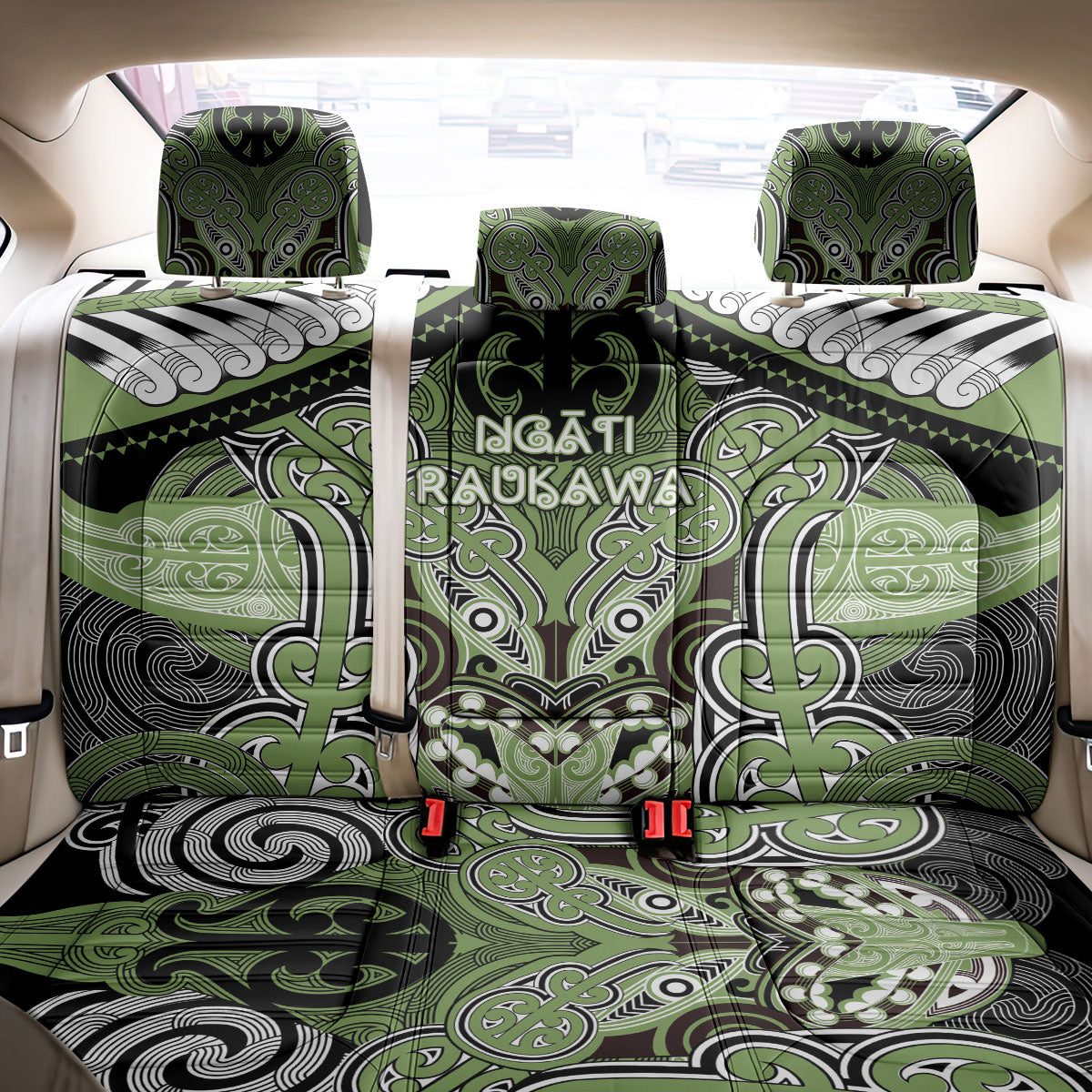 Aotearoa Iwi Ngati Raukawa Back Car Seat Cover Maori Kowhaiwhai Pattern