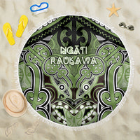 Aotearoa Iwi Ngati Raukawa Beach Blanket Maori Kowhaiwhai Pattern
