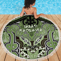 Aotearoa Iwi Ngati Raukawa Beach Blanket Maori Kowhaiwhai Pattern
