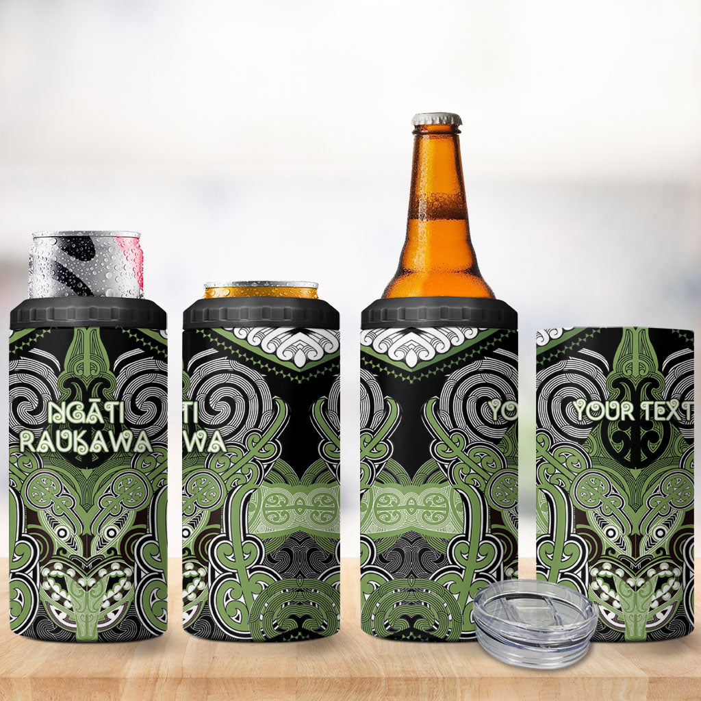 Aotearoa Iwi Ngati Raukawa Personalised 4 in 1 Can Cooler Tumbler Maori Kowhaiwhai Pattern