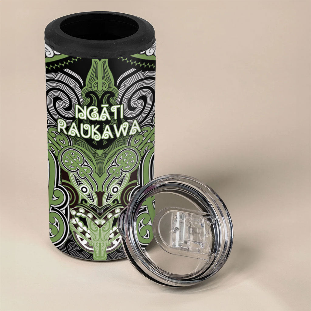 Aotearoa Iwi Ngati Raukawa Personalised 4 in 1 Can Cooler Tumbler Maori Kowhaiwhai Pattern