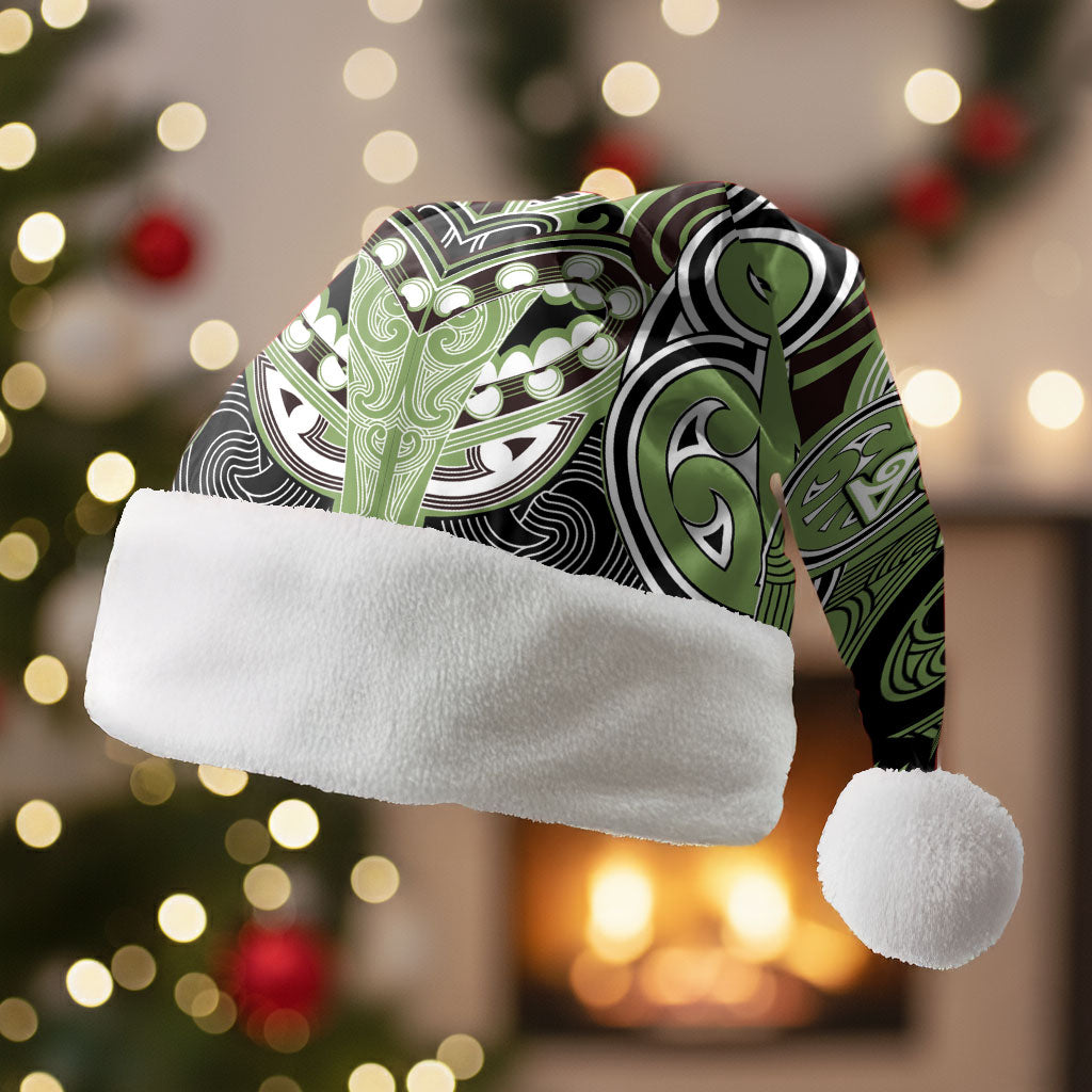 Aotearoa Iwi Ngati Raukawa Personalised Christmas Santa Hat Maori Kowhaiwhai Pattern
