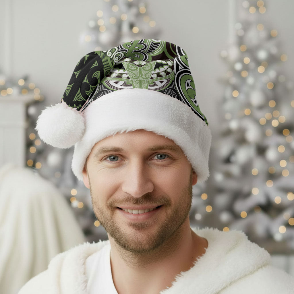 Aotearoa Iwi Ngati Raukawa Personalised Christmas Santa Hat Maori Kowhaiwhai Pattern
