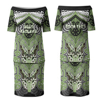 Aotearoa Iwi Ngati Raukawa Personalised Couples Matching Puletasi and Long Sleeve Button Shirt Maori Kowhaiwhai Pattern