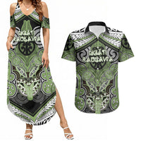 Aotearoa Iwi Ngati Raukawa Personalised Couples Matching Summer Maxi Dress and Hawaiian Shirt Maori Kowhaiwhai Pattern