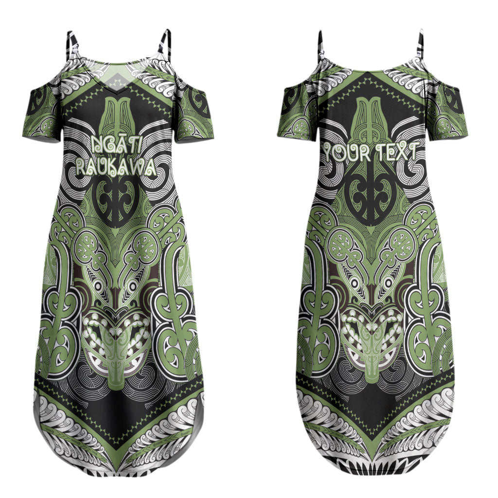 Aotearoa Iwi Ngati Raukawa Personalised Couples Matching Summer Maxi Dress and Long Sleeve Button Shirt Maori Kowhaiwhai Pattern