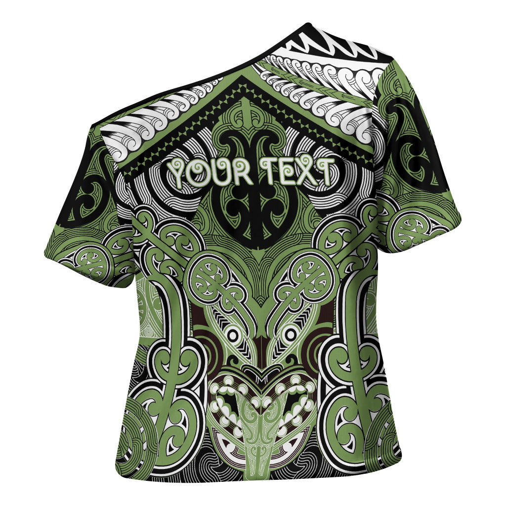 Aotearoa Iwi Ngati Raukawa Personalised Cross Shoulder Shirt Maori Kowhaiwhai Pattern