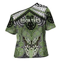 Aotearoa Iwi Ngati Raukawa Personalised Cross Shoulder Shirt Maori Kowhaiwhai Pattern
