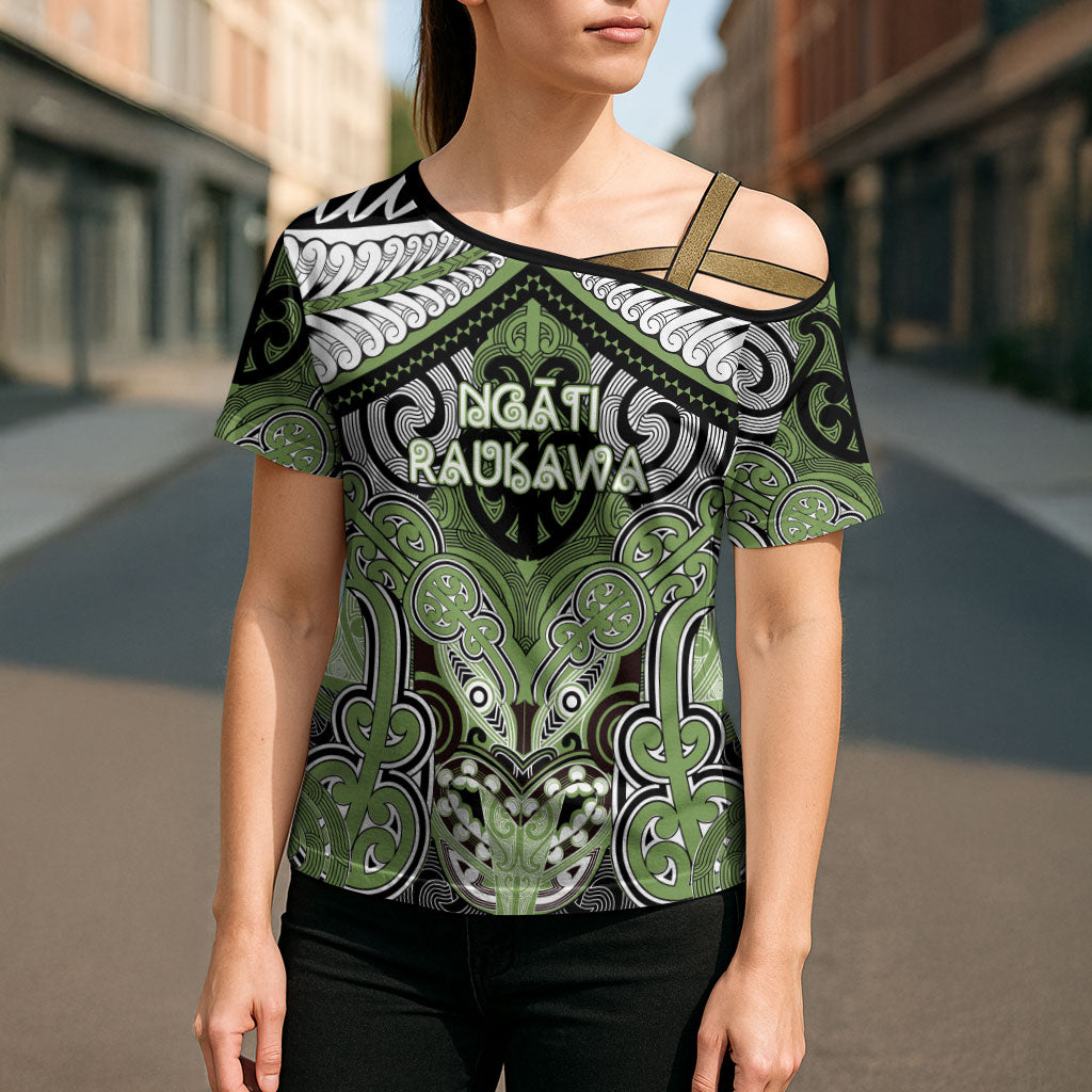 Aotearoa Iwi Ngati Raukawa Personalised Cross Shoulder Shirt Maori Kowhaiwhai Pattern