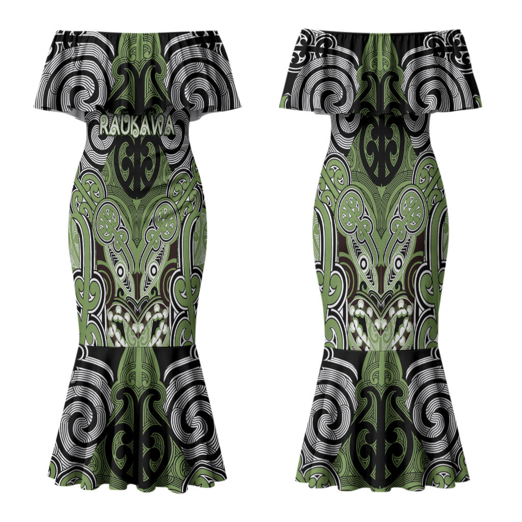 Aotearoa Iwi Ngati Raukawa Personalised Family Matching Mermaid Dress and Hawaiian Shirt Maori Kowhaiwhai Pattern