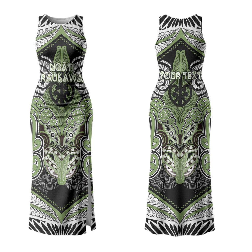 Aotearoa Iwi Ngati Raukawa Personalised Family Matching Tank Maxi Dress and Hawaiian Shirt Maori Kowhaiwhai Pattern