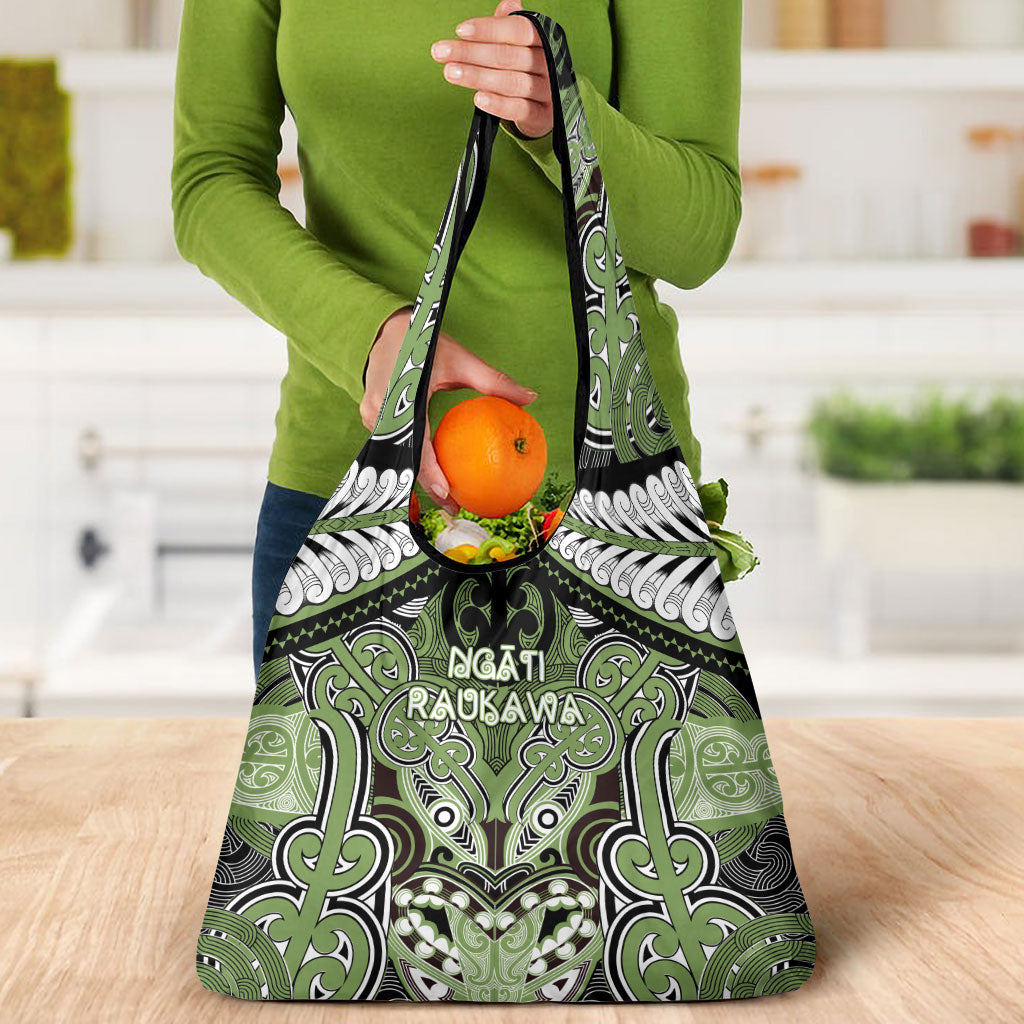 Aotearoa Iwi Ngati Raukawa Grocery Bag Maori Kowhaiwhai Pattern