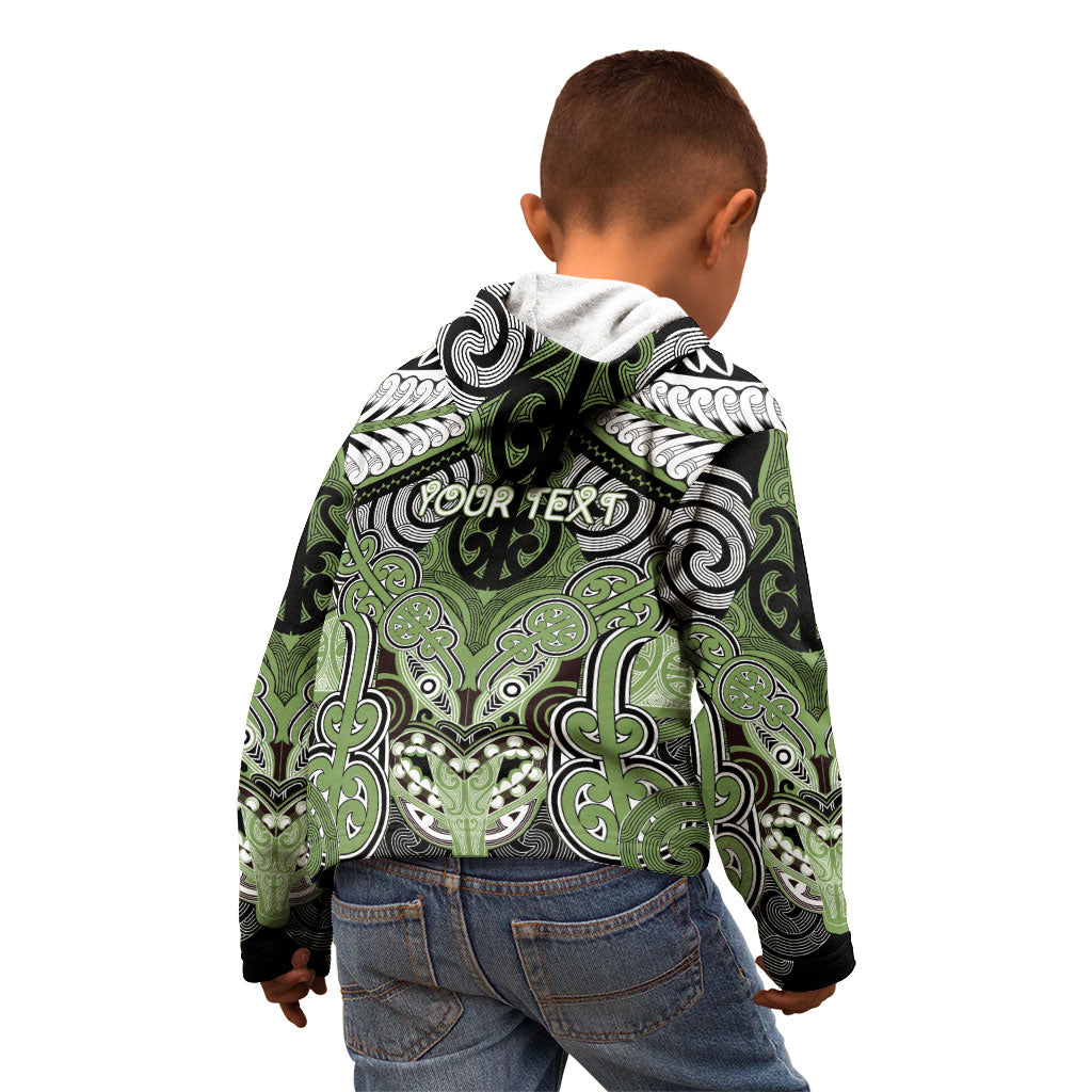 Aotearoa Iwi Ngati Raukawa Personalised Kid Hoodie Maori Kowhaiwhai Pattern