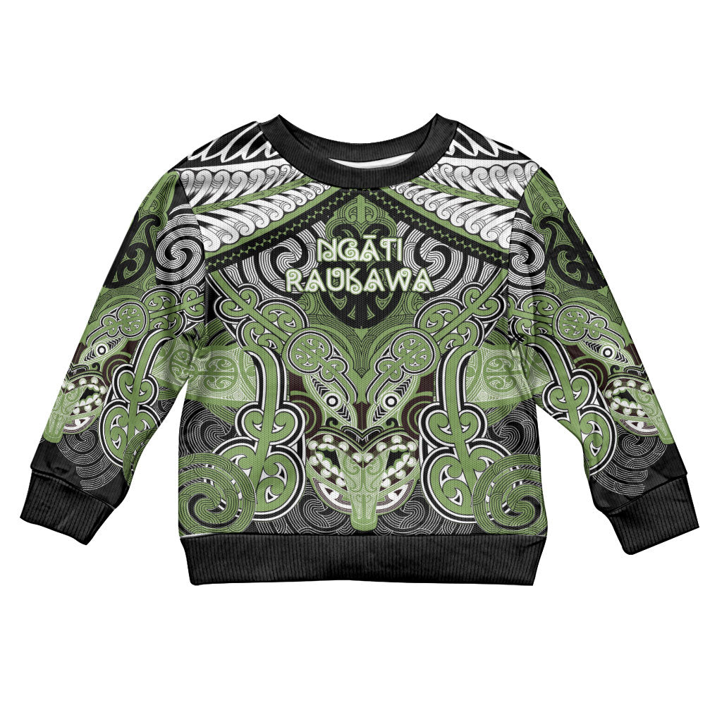 Aotearoa Iwi Ngati Raukawa Personalised Kid Ugly Christmas Sweater Maori Kowhaiwhai Pattern