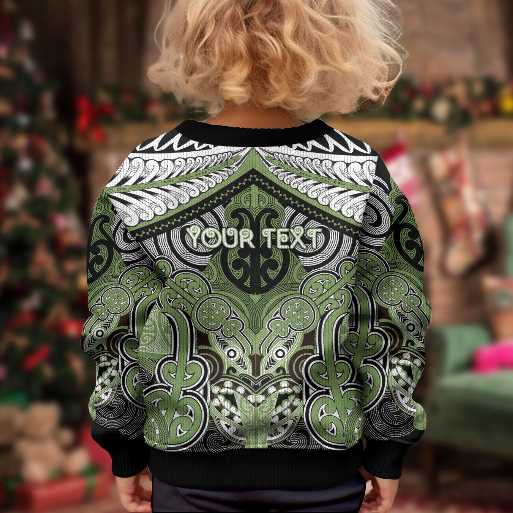 Aotearoa Iwi Ngati Raukawa Personalised Kid Ugly Christmas Sweater Maori Kowhaiwhai Pattern