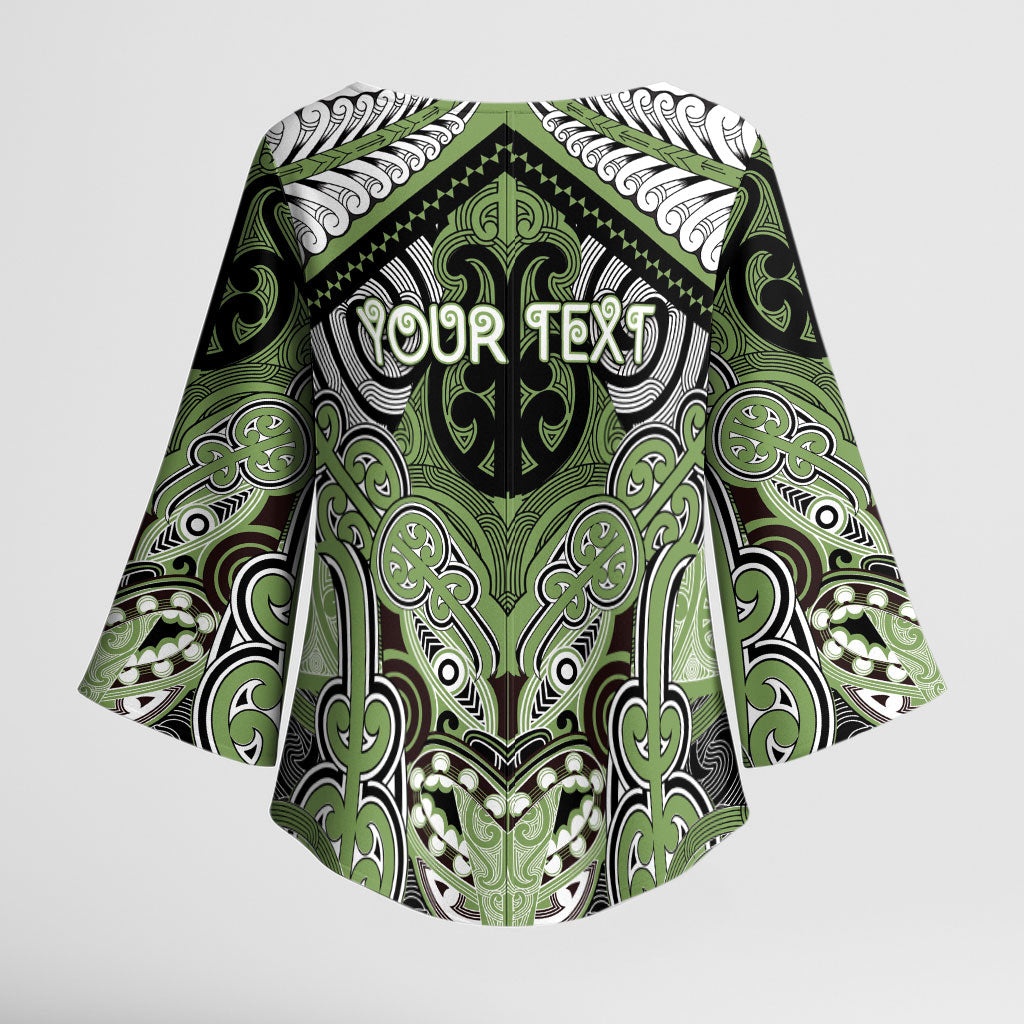Aotearoa Iwi Ngati Raukawa Personalised Kimono Sleeve Blouse Maori Kowhaiwhai Pattern