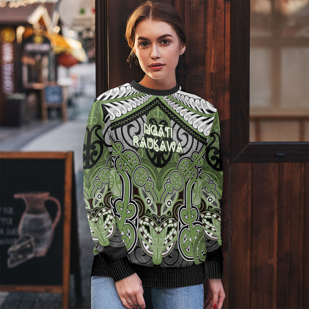 Aotearoa Iwi Ngati Raukawa Personalised Ugly Christmas Sweater Maori Kowhaiwhai Pattern