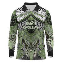Aotearoa Iwi Ngati Raukawa Personalised Long Sleeve Polo Shirt Maori Kowhaiwhai Pattern