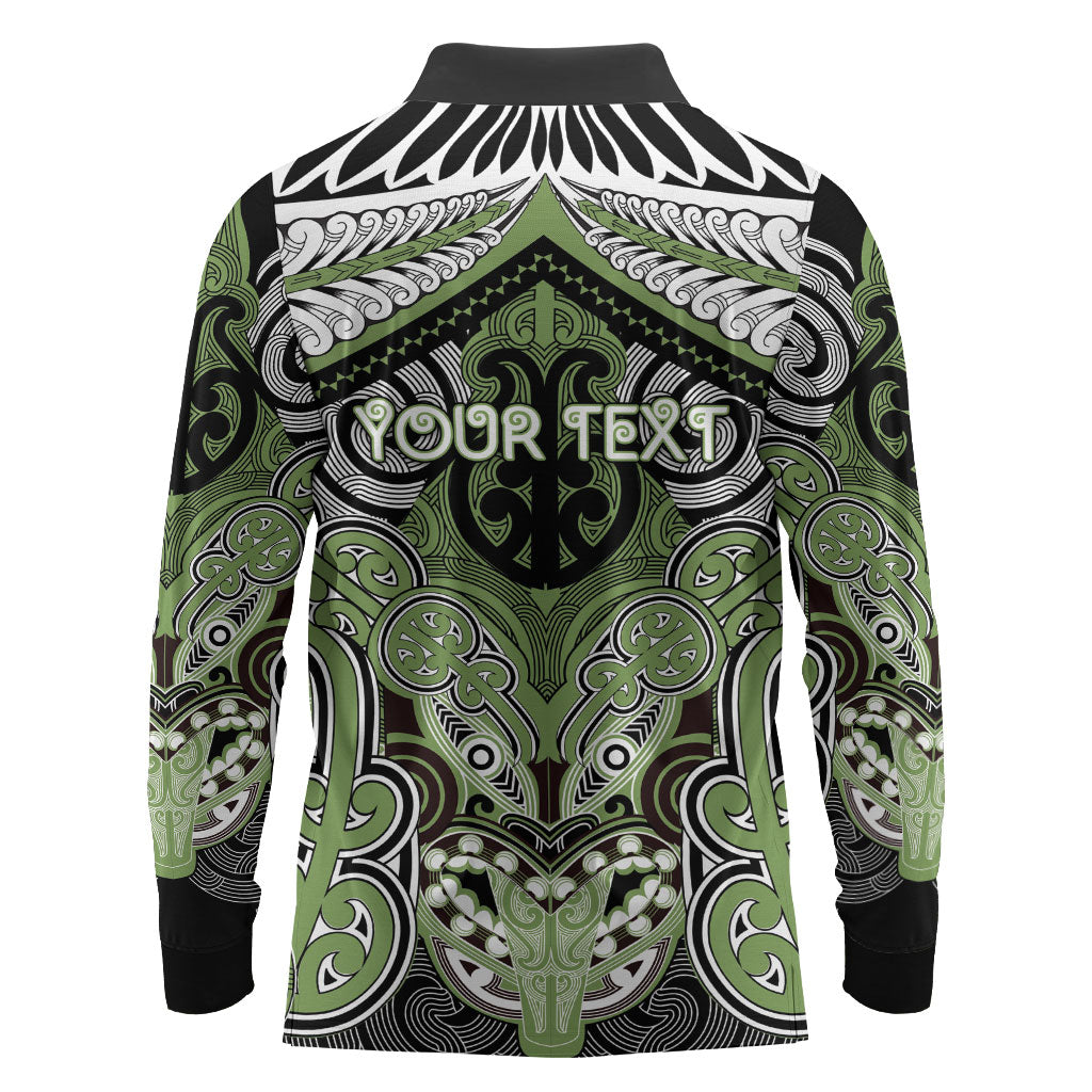 Aotearoa Iwi Ngati Raukawa Personalised Long Sleeve Polo Shirt Maori Kowhaiwhai Pattern
