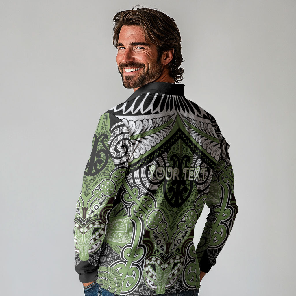 Aotearoa Iwi Ngati Raukawa Personalised Long Sleeve Polo Shirt Maori Kowhaiwhai Pattern