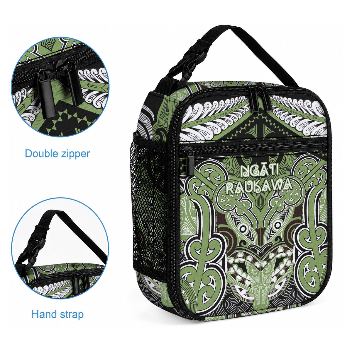 Aotearoa Iwi Ngati Raukawa Lunch Bag Maori Kowhaiwhai Pattern
