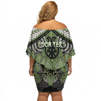 Aotearoa Iwi Ngati Raukawa Personalised Off Shoulder Short Dress Maori Kowhaiwhai Pattern