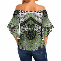 Aotearoa Iwi Ngati Raukawa Personalised Off Shoulder Wrap Waist Top Maori Kowhaiwhai Pattern