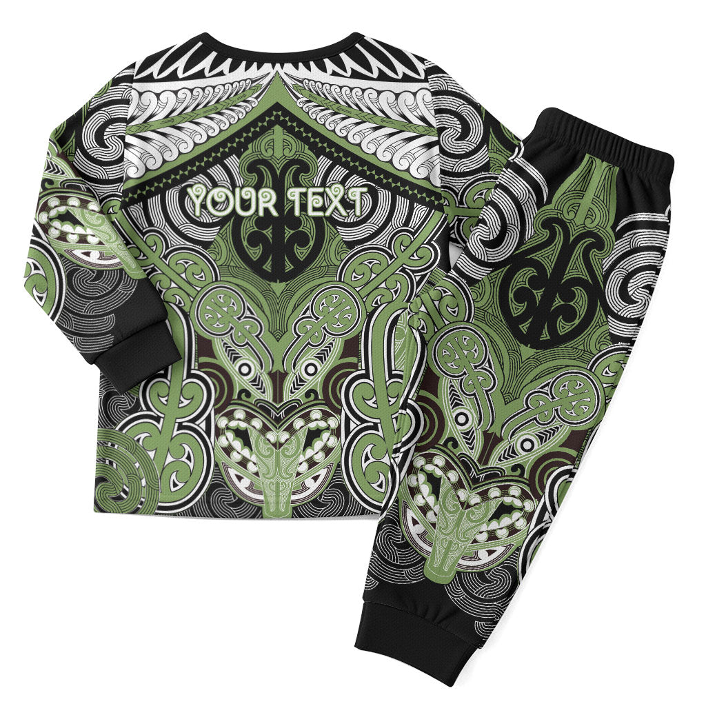 Aotearoa Iwi Ngati Raukawa Personalised Christmas Pajama Set Maori Kowhaiwhai Pattern