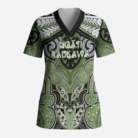 Aotearoa Iwi Ngati Raukawa Personalised Scrub Top Maori Kowhaiwhai Pattern