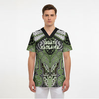 Aotearoa Iwi Ngati Raukawa Personalised Scrub Top Maori Kowhaiwhai Pattern