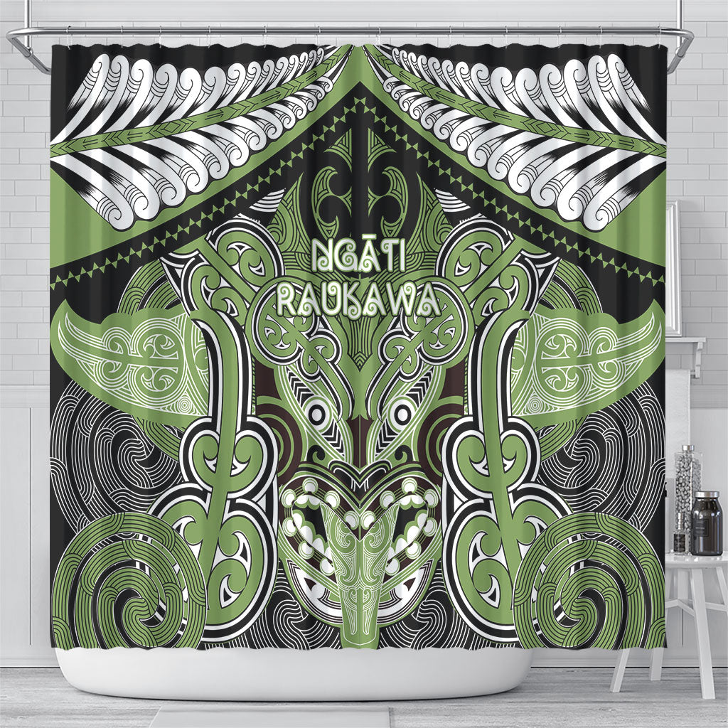 Aotearoa Iwi Ngati Raukawa Shower Curtain Maori Kowhaiwhai Pattern