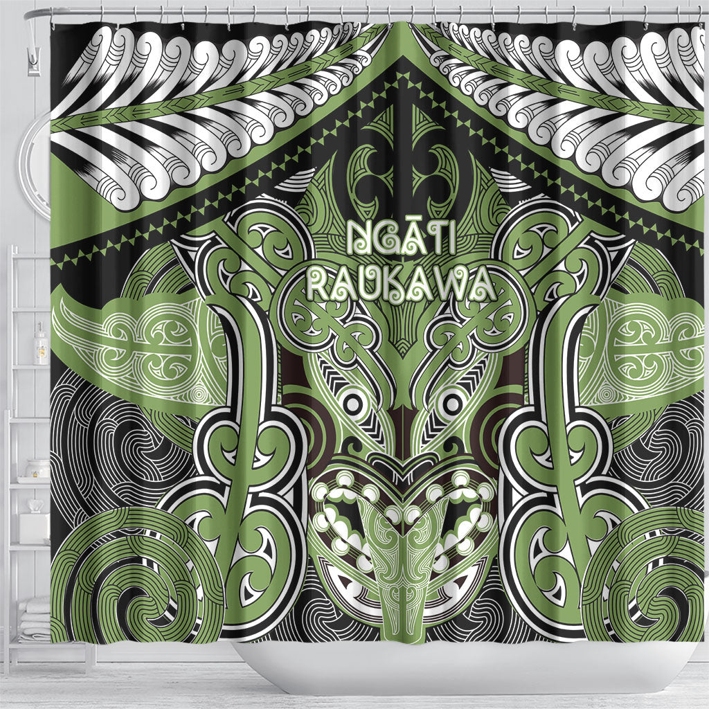 Aotearoa Iwi Ngati Raukawa Shower Curtain Maori Kowhaiwhai Pattern