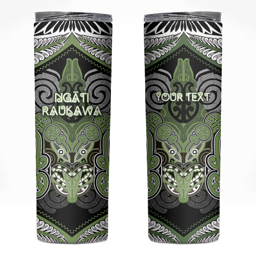 Aotearoa Iwi Ngati Raukawa Personalised Skinny Tumbler Maori Kowhaiwhai Pattern