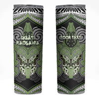 Aotearoa Iwi Ngati Raukawa Personalised Skinny Tumbler Maori Kowhaiwhai Pattern