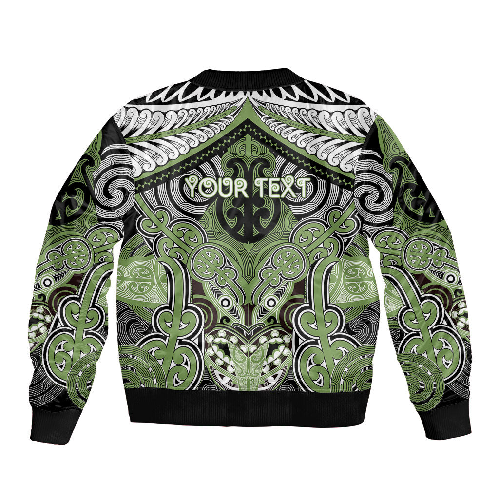 Aotearoa Iwi Ngati Raukawa Personalised Sleeve Zip Bomber Jacket Maori Kowhaiwhai Pattern