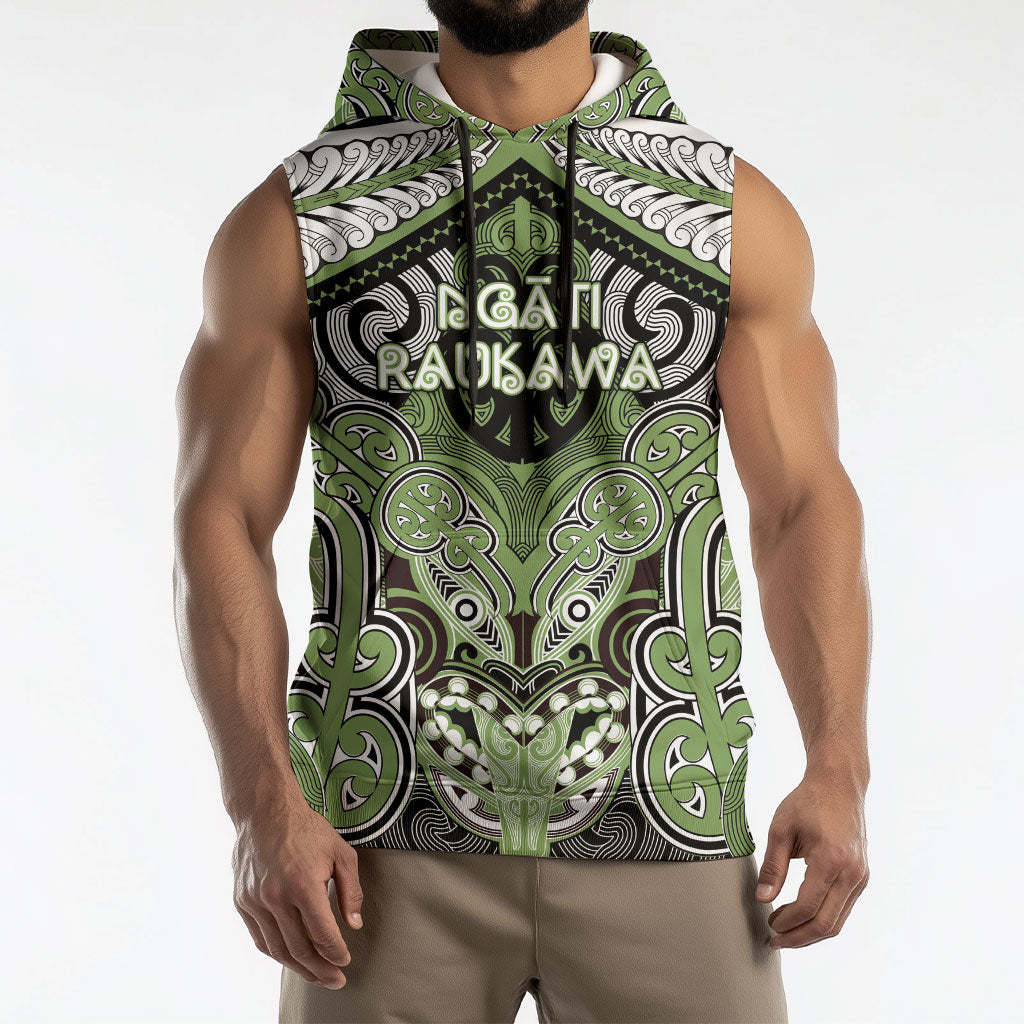 Aotearoa Iwi Ngati Raukawa Personalised Sleeveless Hoodie Maori Kowhaiwhai Pattern