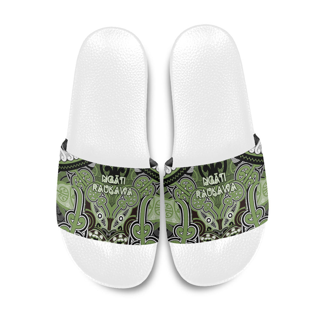 Aotearoa Iwi Ngati Raukawa Slide Sandals Maori Kowhaiwhai Pattern