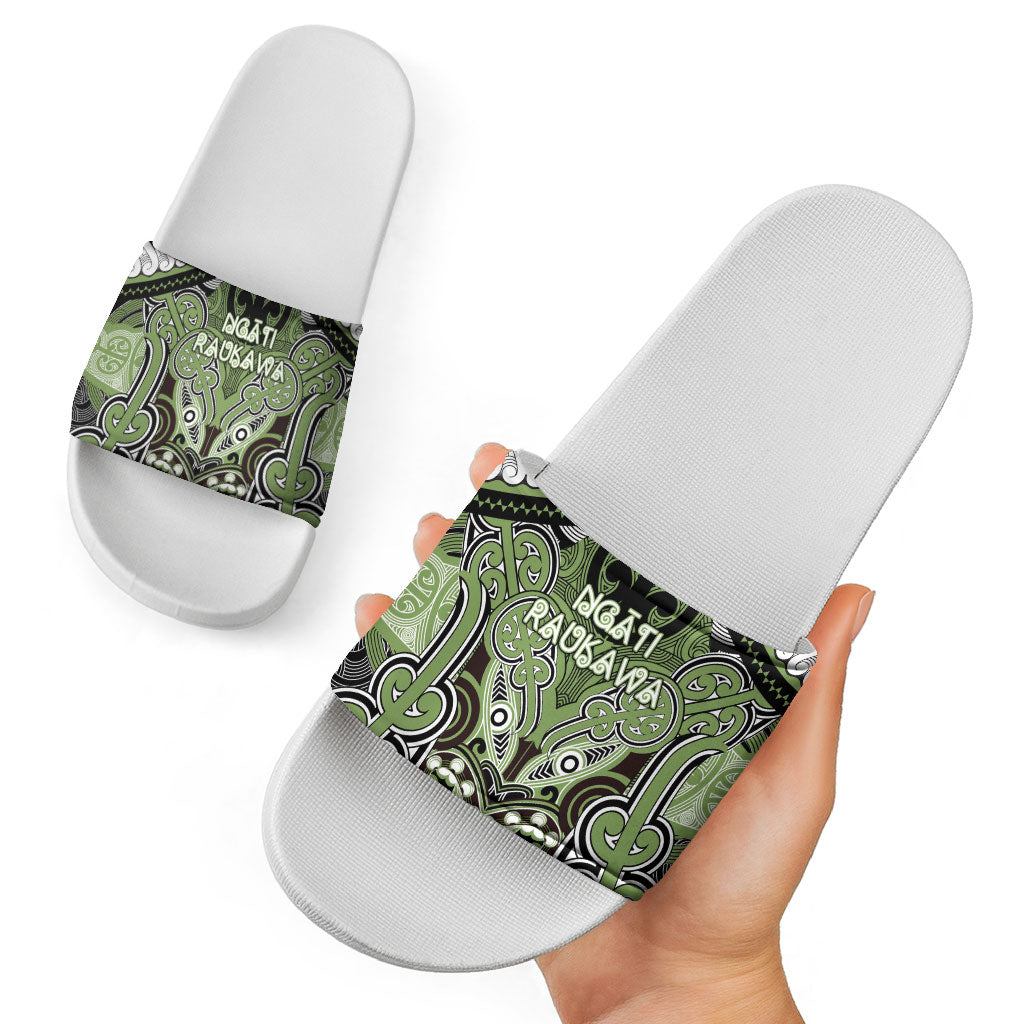 Aotearoa Iwi Ngati Raukawa Slide Sandals Maori Kowhaiwhai Pattern