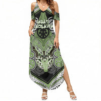 Aotearoa Iwi Ngati Raukawa Personalised Summer Maxi Dress Maori Kowhaiwhai Pattern