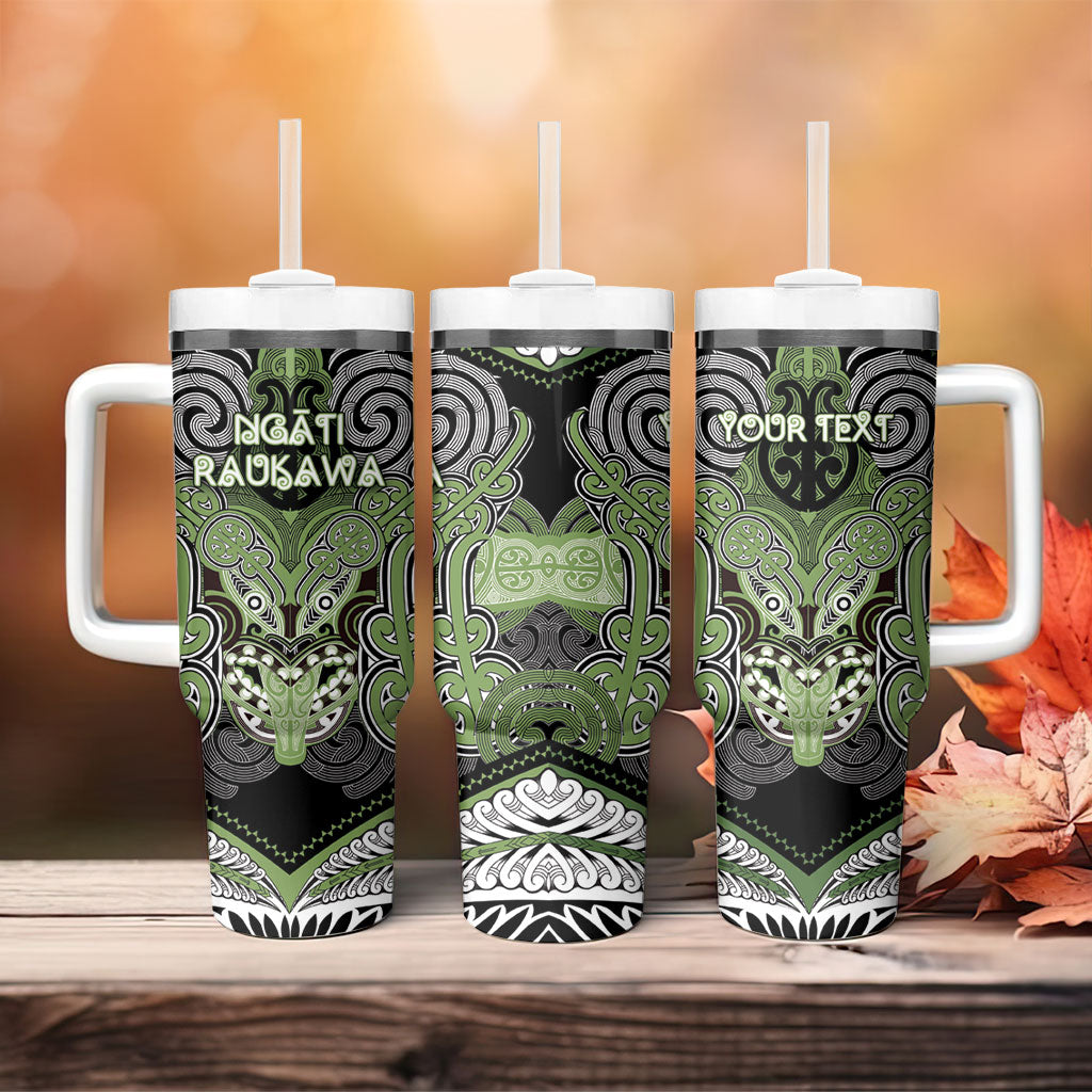 Aotearoa Iwi Ngati Raukawa Personalised Tumbler With Handle Maori Kowhaiwhai Pattern
