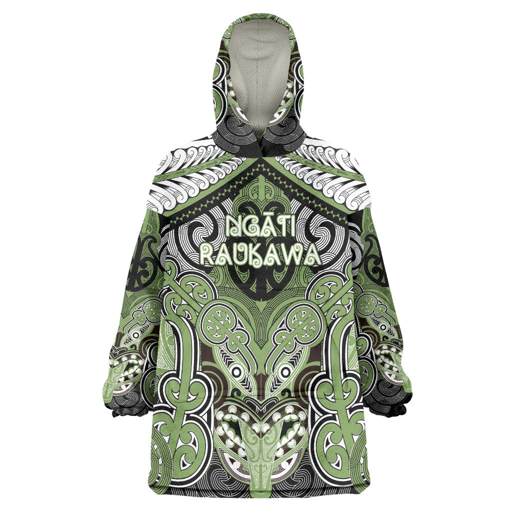 Aotearoa Iwi Ngati Raukawa Personalised Wearable Blanket Hoodie Maori Kowhaiwhai Pattern