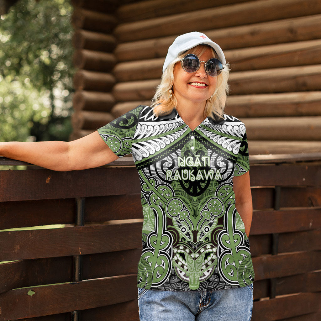 Aotearoa Iwi Ngati Raukawa Personalised Women Polo Shirt Maori Kowhaiwhai Pattern